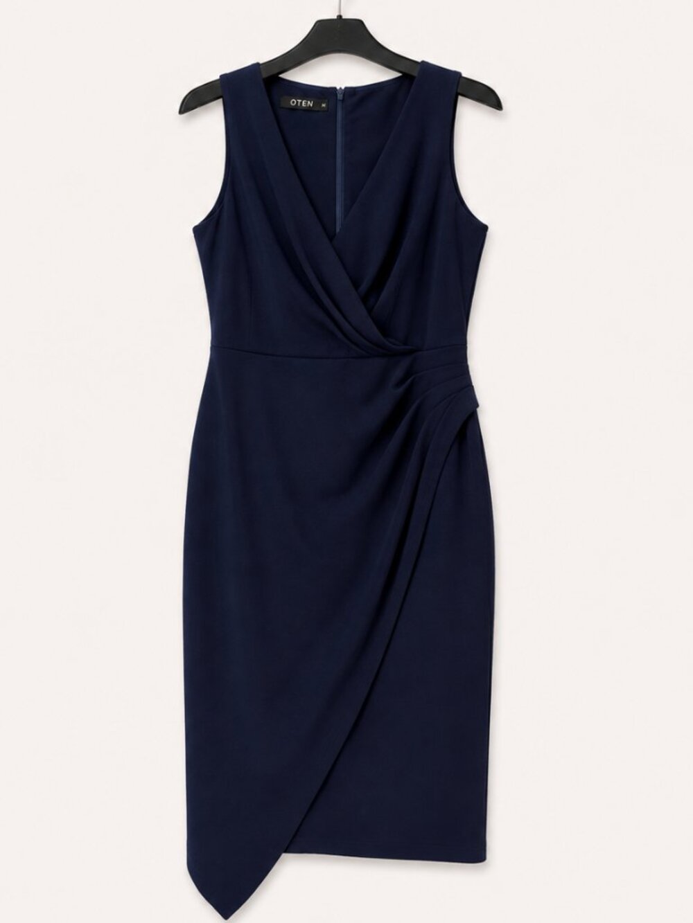 OTEN Navy Blue Asymmetrical Bodycon Cocktail Dress Size M